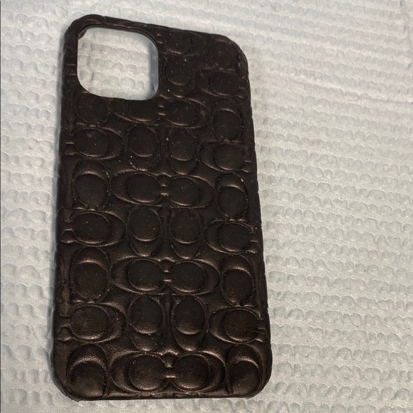 Coach Signature C Black Phone Case quilted shiny - Picture 1 of 5